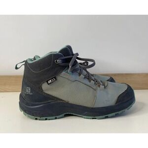 Salomon Outward Contagrip Waterproof Teal & Gray Womens Hiking Boots Size 5